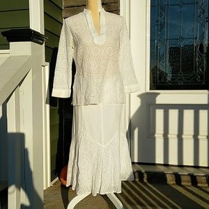 Nygard White Eyelet Skirt Set